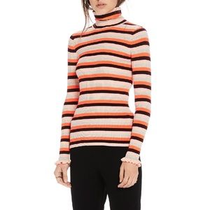 Scotch & Soda Striped Ribbed Turtleneck